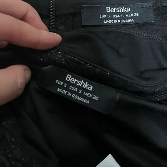 NEW Bershka shimmery black corset bustier wrap skirt set - Picture 3 of 4